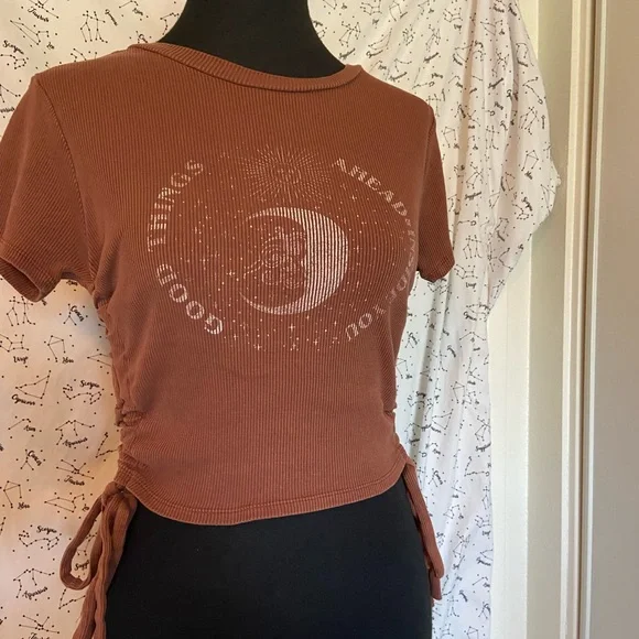 Celestial Cropped Self Tie Top - Picture 2 of 7